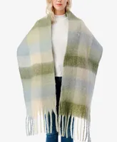 Marcus Adler Women's Cozy Plaid Scarf with Fringe-Trim