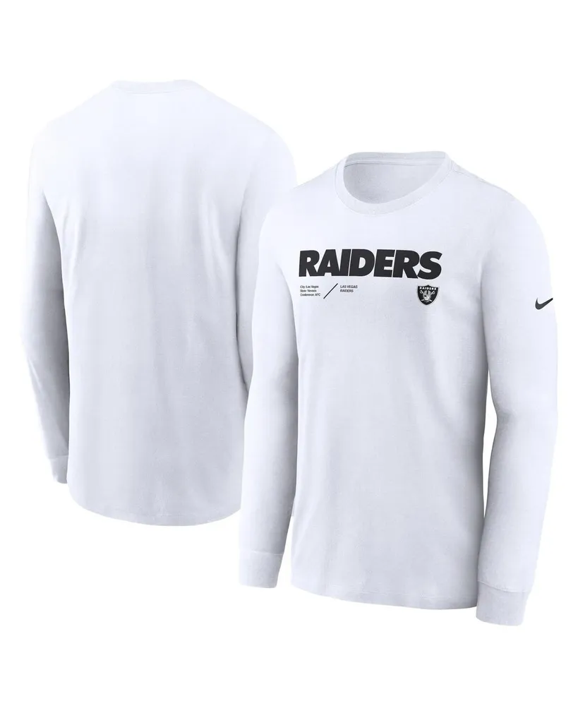 Men's Nike White Las Vegas Raiders Sideline Infograph Lock Up Performance Long Sleeve T-Shirt