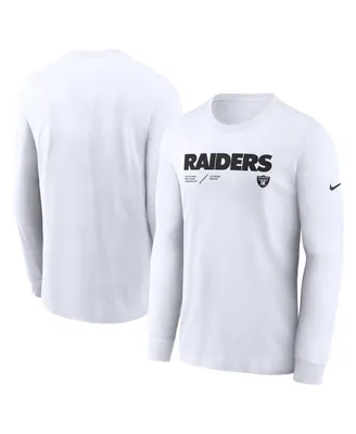 Men's Nike White Las Vegas Raiders Sideline Infograph Lock Up Performance Long Sleeve T-Shirt