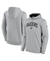 Men's Nike Silver Las Vegas Raiders Sideline Athletic Stack Performance Pullover Hoodie