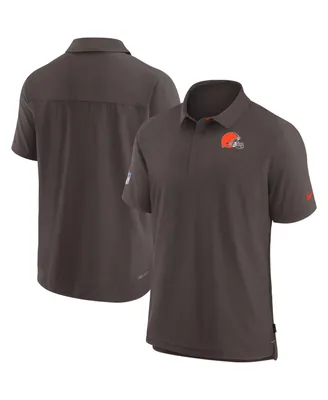 Men's Nike Brown Cleveland Browns Sideline Lockup Performance Polo Shirt