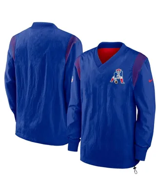 Men's Nike Royal New England Patriots Sideline Team Id Reversible Pullover Windshirt