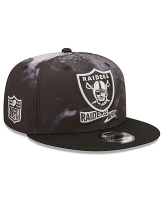 Men's New Era Black Las Vegas Raiders Ink Dye 2022 Sideline 9FIFTY Snapback Hat