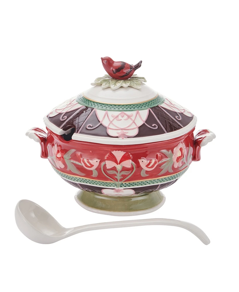 Fitz and Floyd Chalet Soup Tureen with Ladle, Set of 2