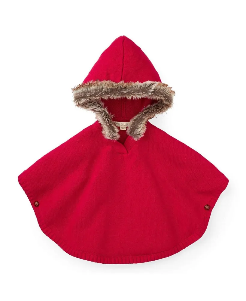 Hope & Henry Girls Sweater Cape with Trim