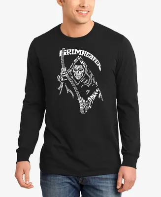 La Pop Art Men's Grim Reaper Word Long Sleeve T-shirt