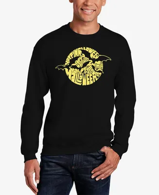 La Pop Art Men's Halloween Bats Word Crewneck Sweatshirt