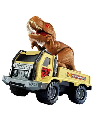 PreHistoric Times Trex Transporter Light Sounds Children's Play Truck Dinosaur Figurine