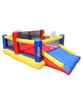 Banzai Sports Zone Bounce Arena Inflatable Bouncer Basketball and Volleyball Motor Air Blower, 17.4' x 10' x 6'