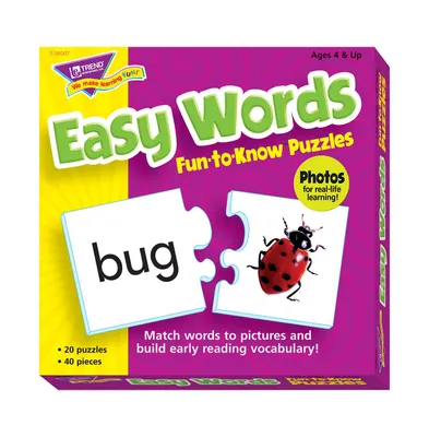 Easy Words Fun-To-Know Puzzles Matching Games To Build Language Skills Set, 40 Piece