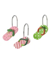 Avanti Flamingo Jingle Holiday Resin 12-Pc. Shower Curtain Hooks