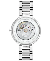 Movado Women's Museum Classic Swiss Automatic Silver-Tone Stainless Steel Bracelet Watch 32mm