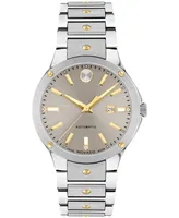 Movado Women's Se Automatic Swiss Automatic Silver-Tone Stainless Steel Yellow Pvd Bracelet Watch 33mm