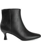 Journee Collection Women's Kelssa Square Toe Kitten Heel Dress Booties