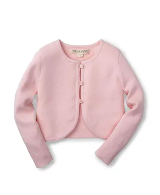 Hope & Henry Girls Cropped Curved Hem Cardigan