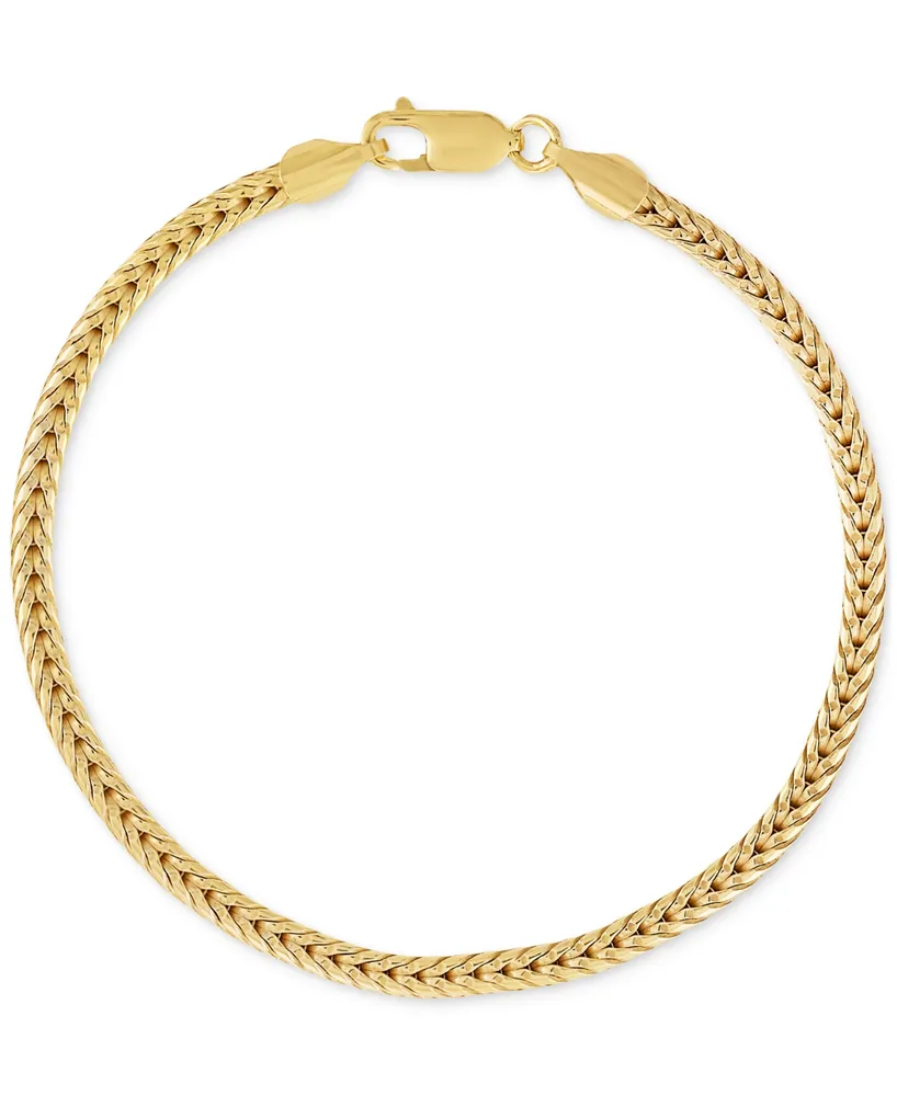 Esquire Men's Jewelry Squared Franco Link Chain Bracelet in 14k Gold-Plated Sterling Silver, Created for Macy's