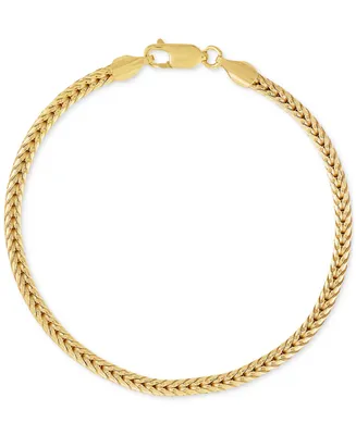 Esquire Men's Jewelry Squared Franco Link Chain Bracelet in 14k Gold-Plated Sterling Silver, Created for Macy's