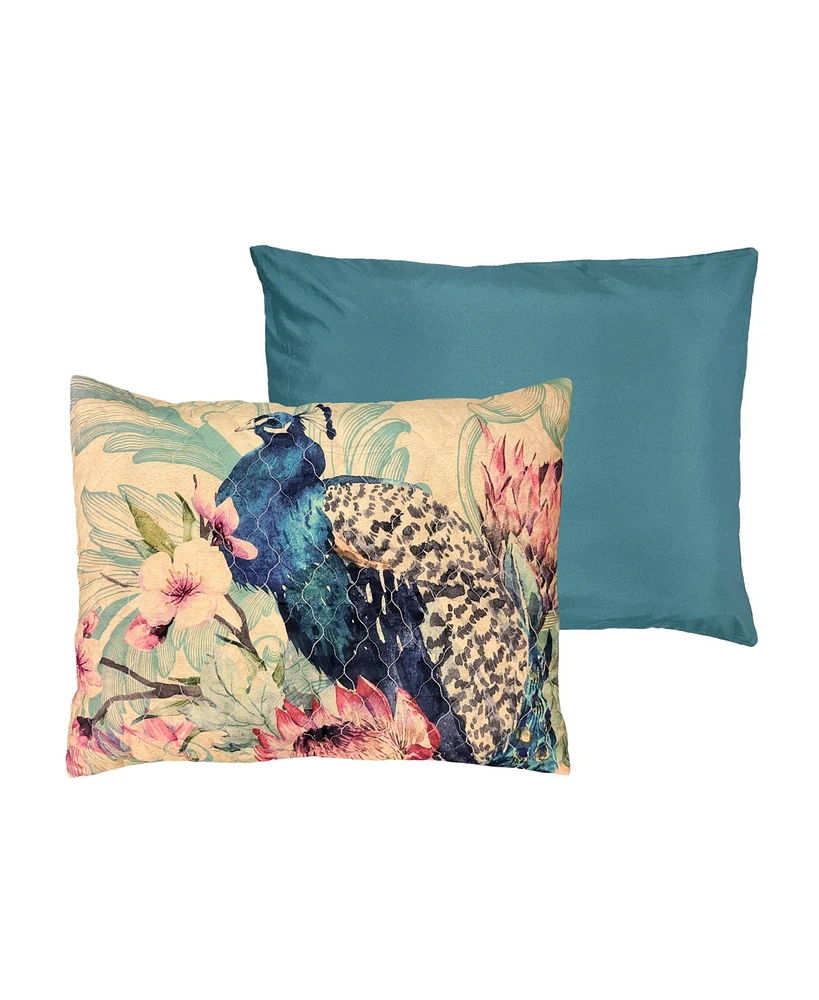 Greenland Home Fashions Eden Peacock Sham, Standard