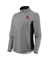 Women's Tommy Bahama Black St. Louis Cardinals Aubrey Stripe Block IslandZone Half-Zip Jacket