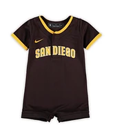 Newborn and Infant Boys Girls Nike Brown San Diego Padres Official Jersey Romper