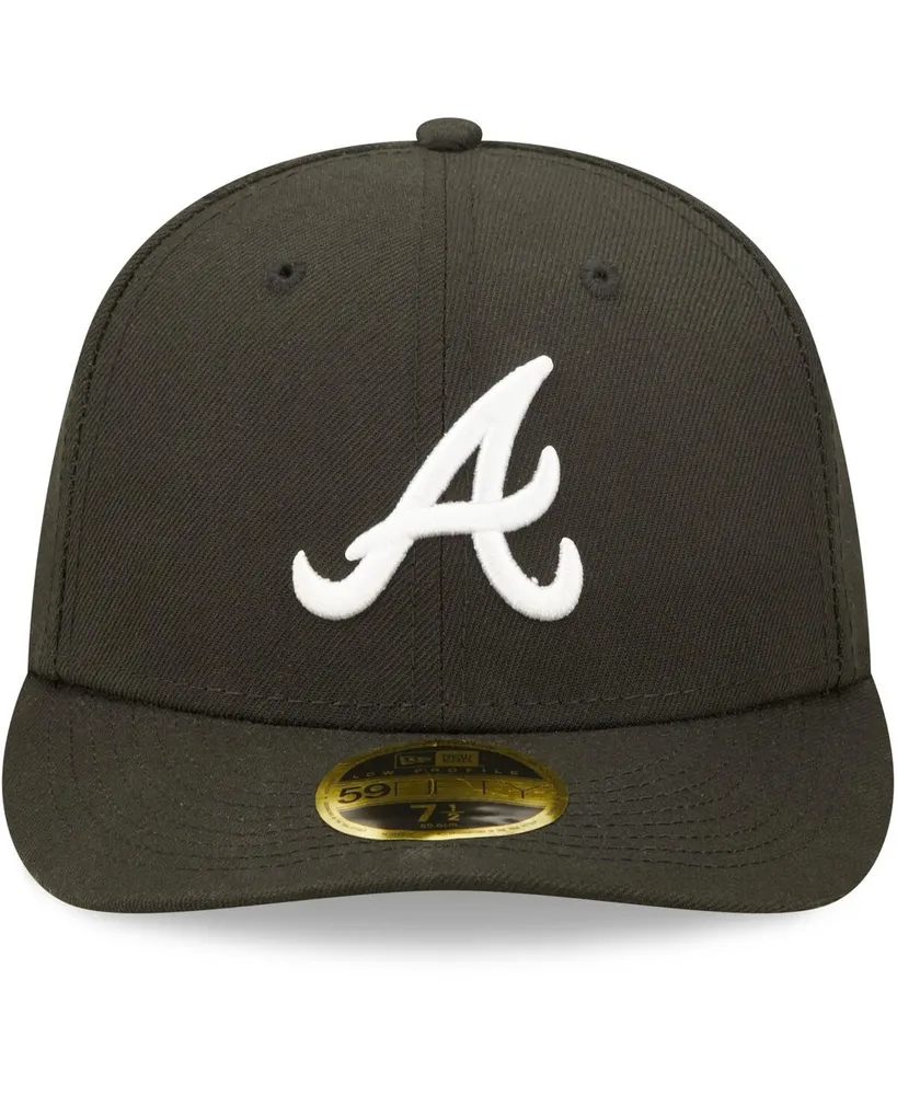Men's New Era Atlanta Braves Black, White Low Profile 59FIFTY Fitted Hat