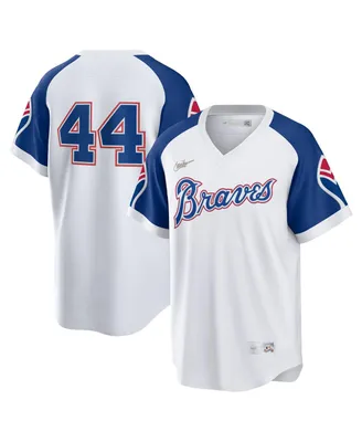 Men's Nike Hank Aaron White Atlanta Braves Home Cooperstown Collection Player Jersey