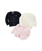 Polo Ralph Lauren Baby Girls Cable-Knit Cotton Cardigan