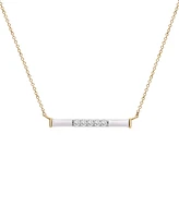 Wrapped Diamond White Enamel Pendant Necklace (1/6 ct. t.w.) in 10k Yellow Gold (Also Available in Black Enamel)