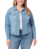 Jessica Simpson Trendy Plus Pixie Long Sleeve Denim Jacket