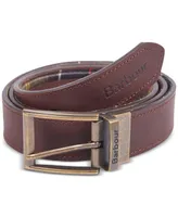 Barbour Men's Reversible Tartan to Leather Belt