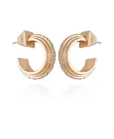 Vince Camuto 14K Gold-Plated and Crystal Huggie Hoop Earring - 14K Gold