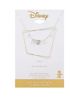 Unwritten Two Tone Gold Flash-Plated Minnie Mouse "Mom" Necklace