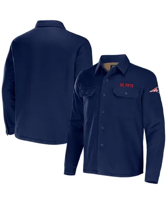 Men's Nfl x Darius Rucker Collection by Fanatics Navy New England Patriots Canvas Button-Up Shirt Jacket