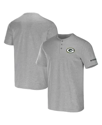 Men's Nfl x Darius Rucker Collection by Fanatics Heather Gray Green Bay Packers Henley T-shirt