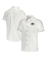 Men's Nfl x Darius Rucker Collection by Fanatics White Green Bay Packers Woven Button-Up T-shirt