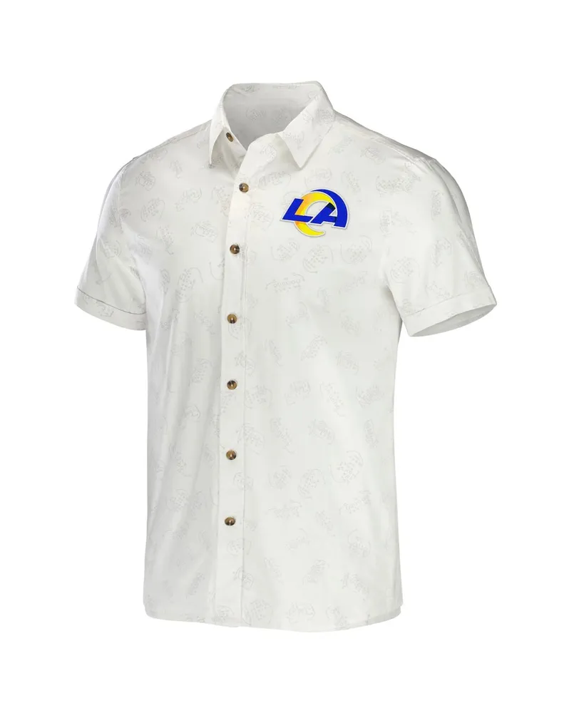 Men's Nfl x Darius Rucker Collection by Fanatics White Los Angeles Rams Woven Button-Up T-shirt