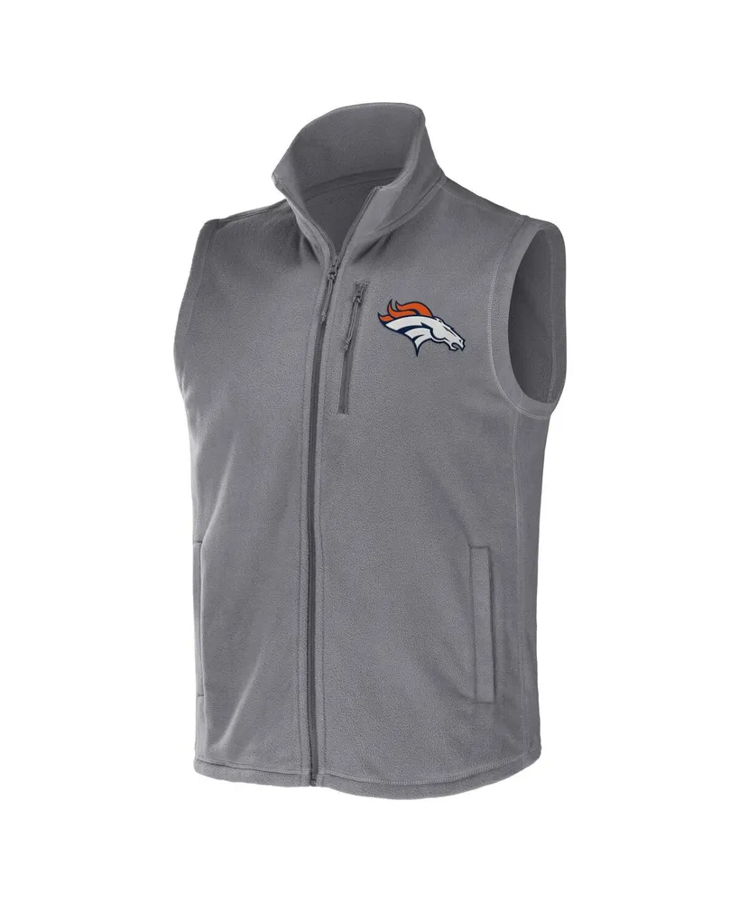 Men's Nfl x Darius Rucker Collection by Fanatics Gray Denver Broncos Polar Fleece Full-Zip Vest