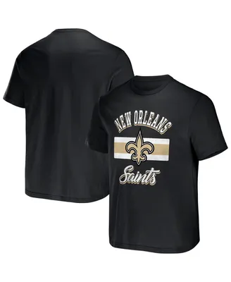 Men's Nfl x Darius Rucker Collection by Fanatics Black New Orleans Saints Stripe T-shirt