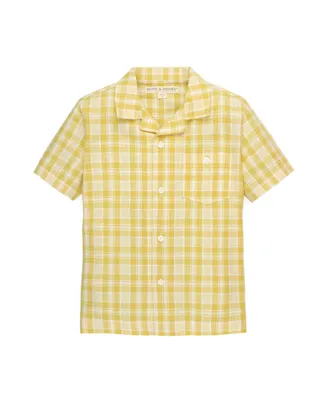 Hope & Henry Boys Linen Short Sleeve Camp Shirt