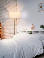 Brightech Quinn 60" Led Floor Lamp with Fabric Drum Shade