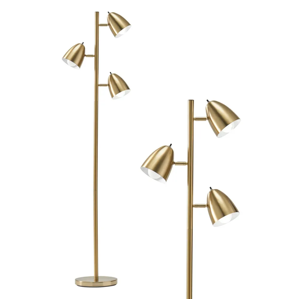 Brightech Jacob Led Tree Floor Lamp with 3 Rotating Adjustable Head