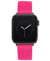 Steve Madden Women's Hot Pink Silicone Debossed Swirl Logo Band designed for Apple Watch 42mm (Series 1-3 only) & 44/45/46/49mm (Ultra & Ultra 2)