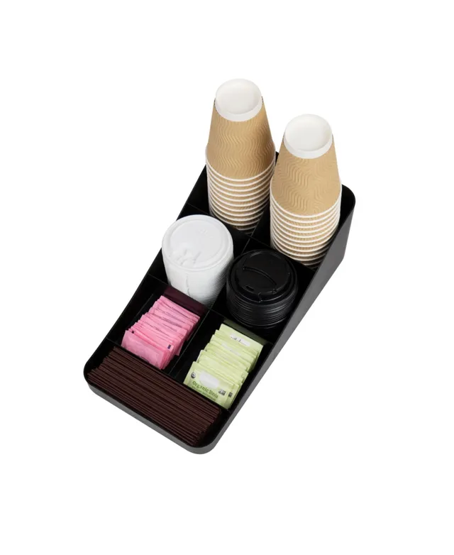 Mind Reader Anchor Collection, 11-Compartment Coffee Cup and Condiment  Organizer with 2 Drawers, White