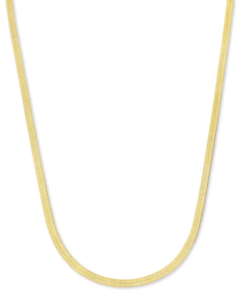 Lola Ade 18k Gold-Plated Stainless Steel Herringbone Chain 16" Collar Necklace