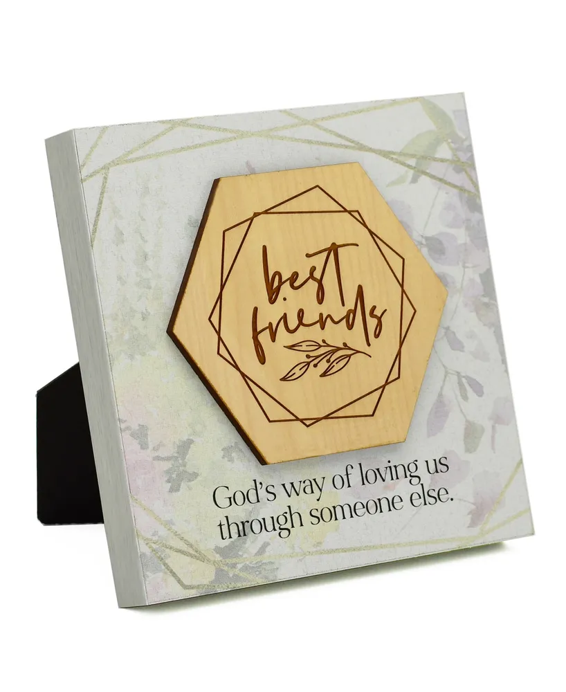 Dexsa Best Friends Meadow Wood Plaque, 6" x 6"