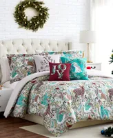 Southshore Fine Linens Christmas Woodland Reversible 6 Piece Comforter Set, Twin