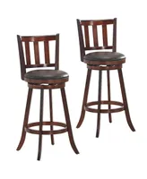 Costway Set of 2 29.5'' Swivel Bar stool Leather Padded Dining Pub