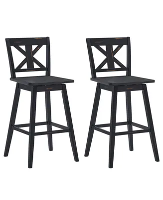 Costway Set of 2 Bar Stools Swivel Pub Height Chairs