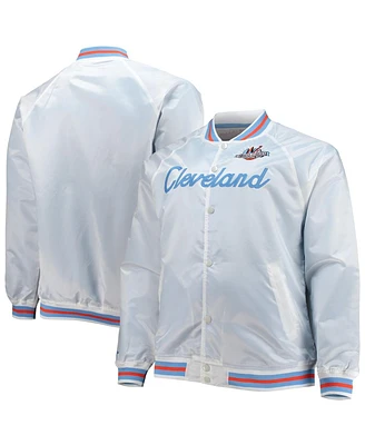 Men's Mitchell & Ness White Big and Tall 1997 Nba All-Star Game Hardwood Classics Satin Full-Snap Jacket