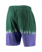 Men's Mitchell & Ness Green and Purple Milwaukee Bucks Hardwood Classic Authentic Shorts